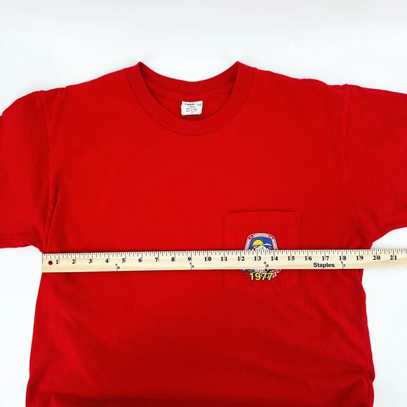 Vintage Carpenters Union Line T-Shirt Large Local 1977 USA Skull Double Sided - Picture 6 of 7